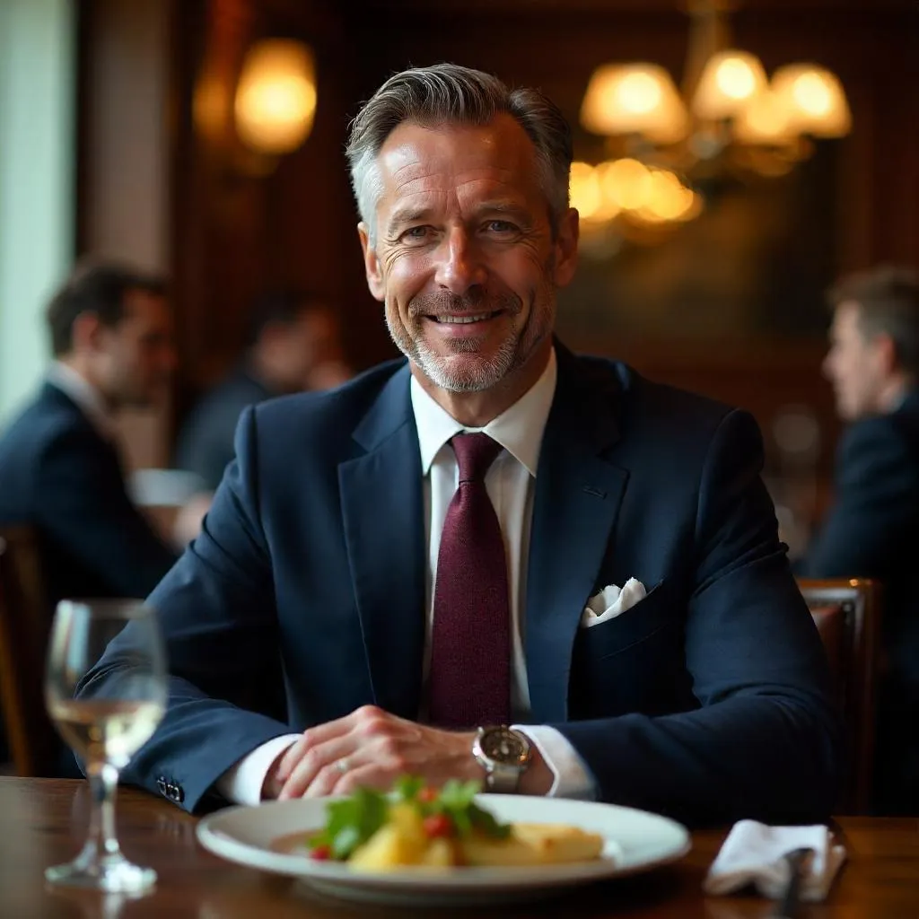 Photorealistic White Professional in a Restaurant
