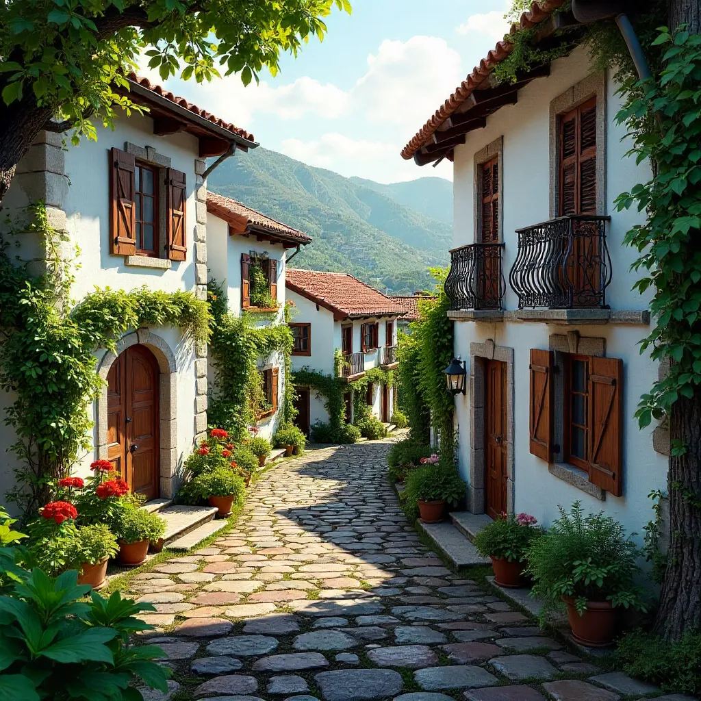 Quaint Rustic Madeira Cobblestone Path