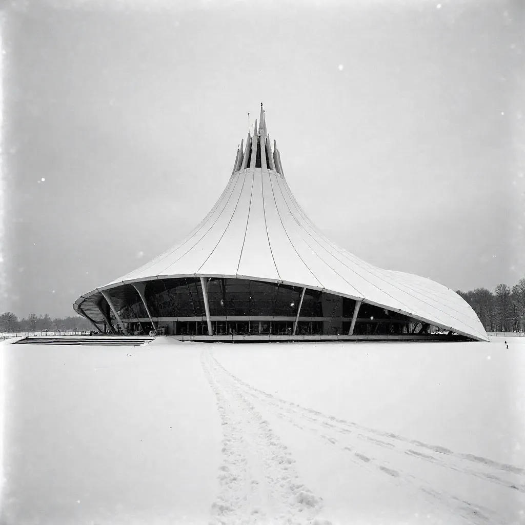 Black and White Khan Shatyr in Snowy Astana