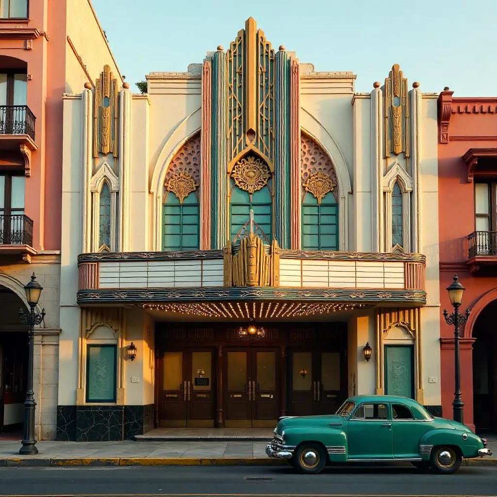 Elegant Art Deco Cinema Facade in Aguascalientes