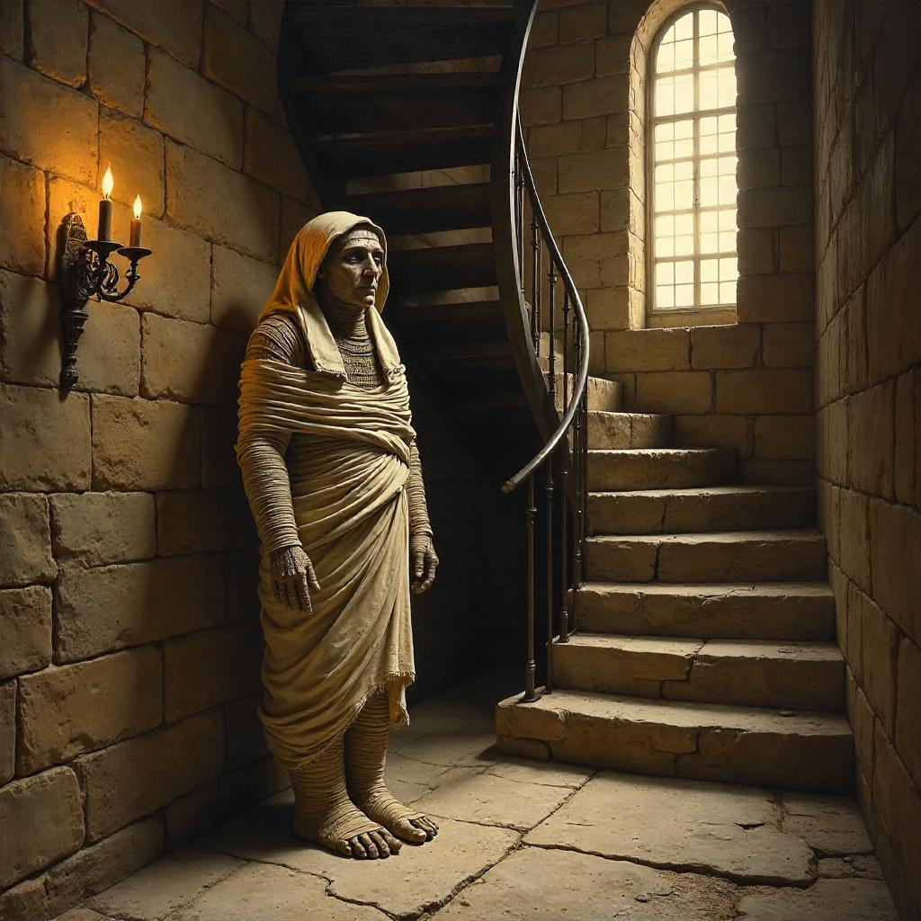 Mummy in a Tower — Oil Painting