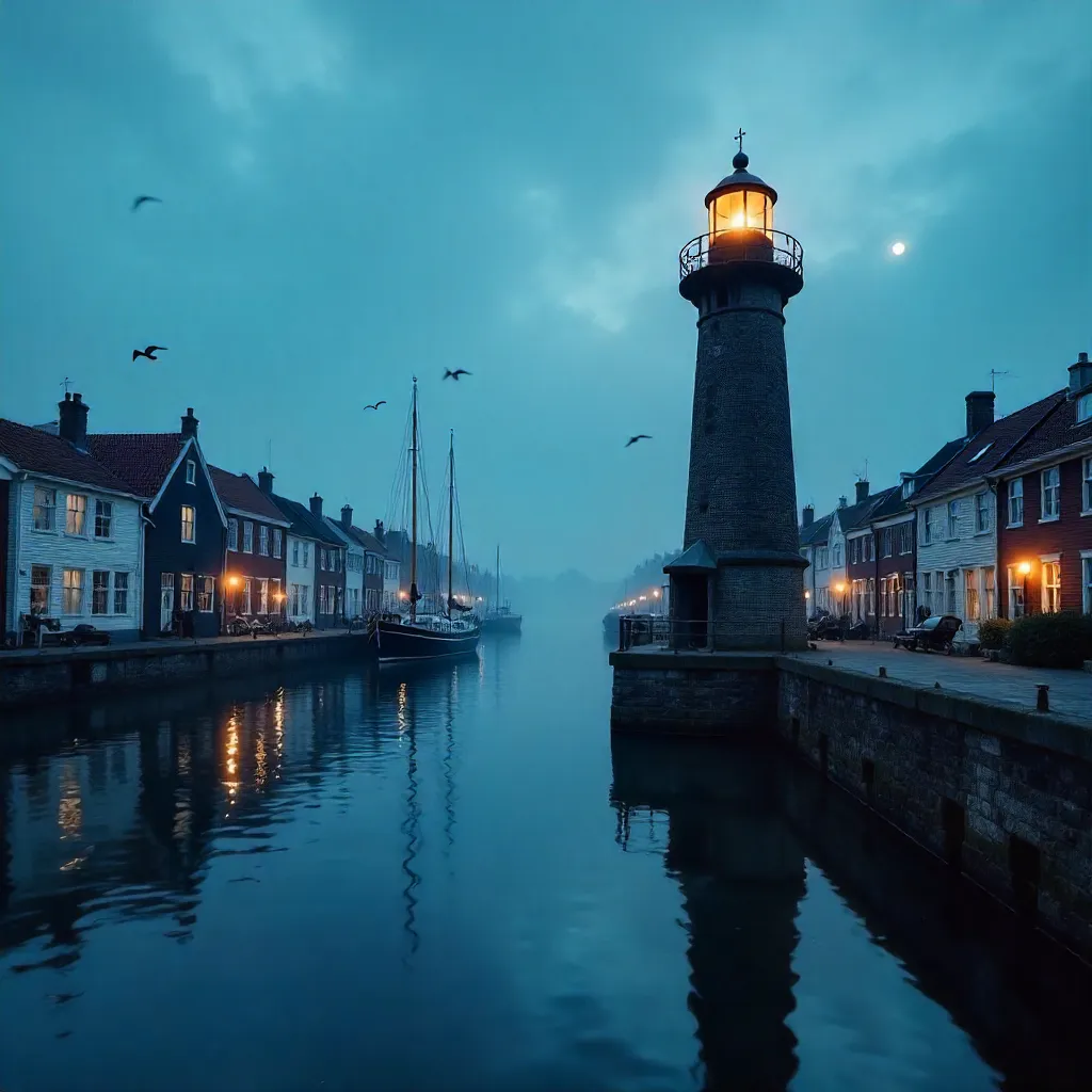 Blue Hour Serenity by Marken Lighthouse