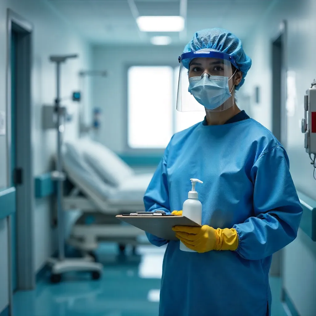Healthcare Professional in Full PPE Against COVID-19