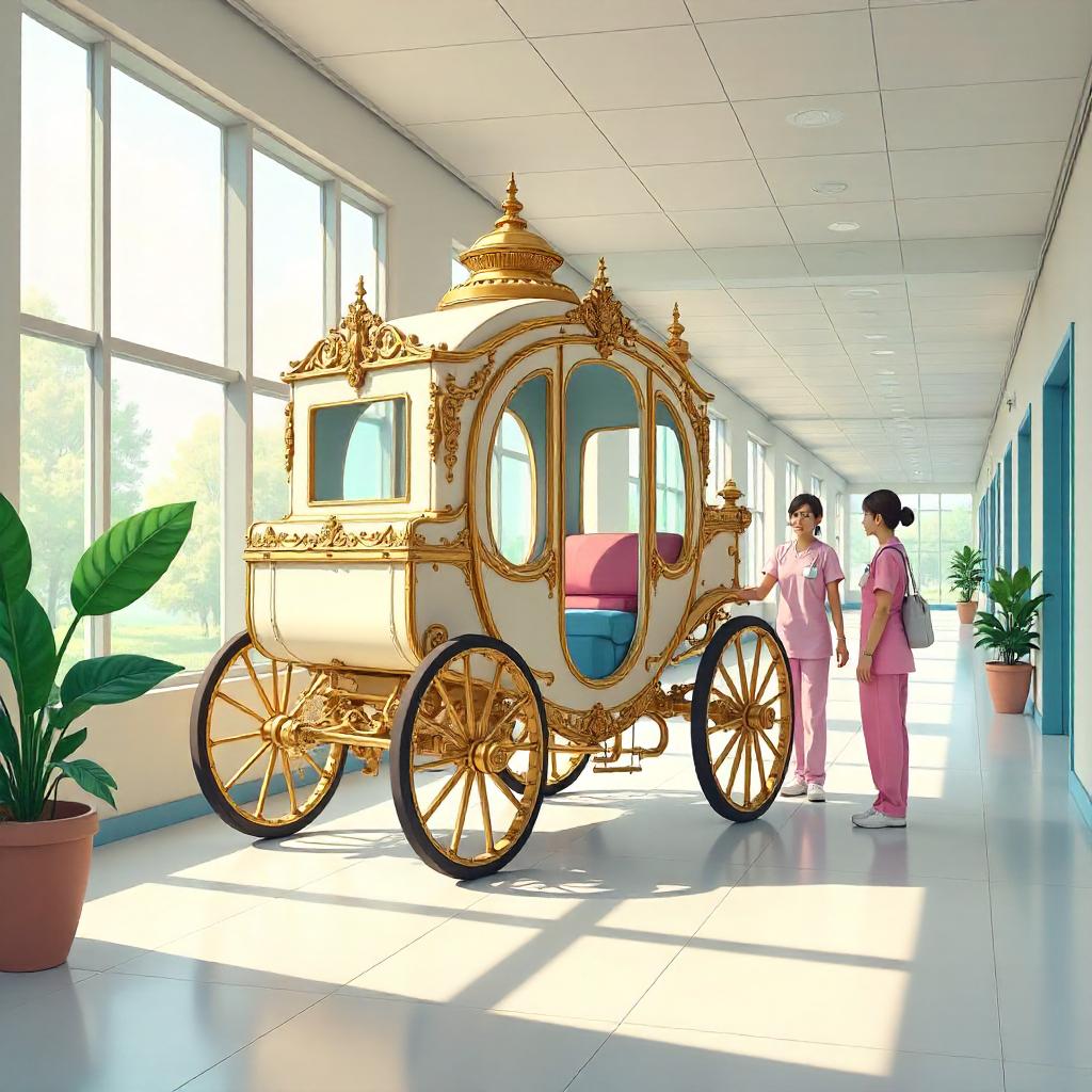 Anime Carriage in a Hospital Lobby