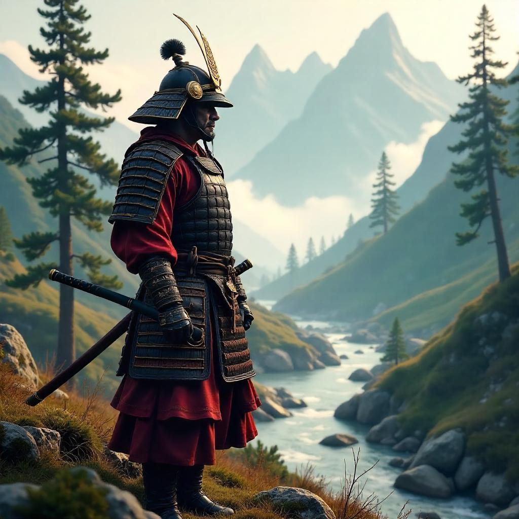 Mist Valley Samurai 3D Render