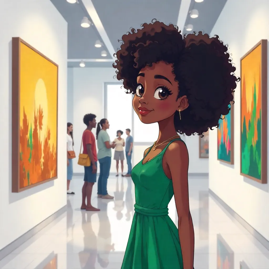 Anime Beauty in a Contemporary Art Gallery