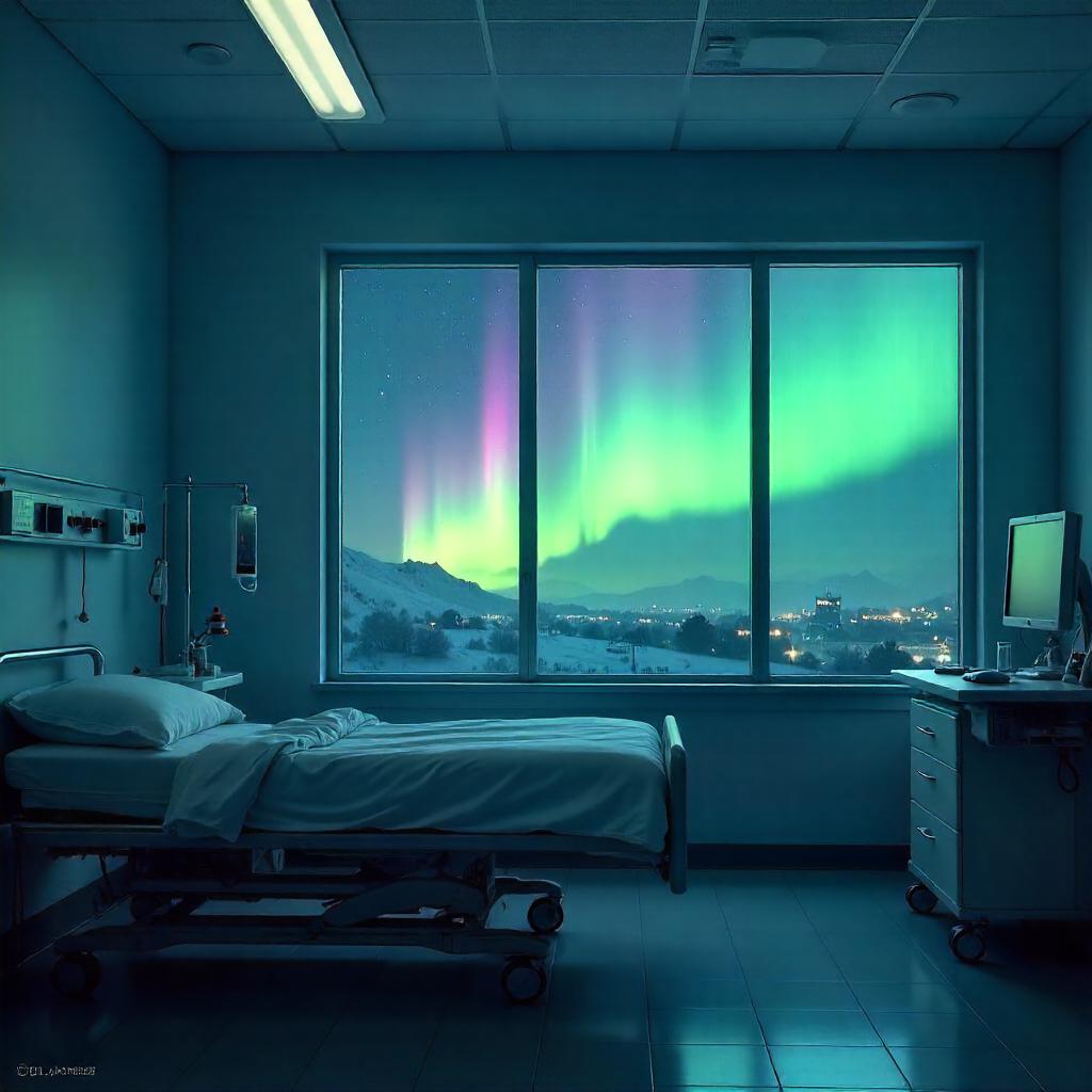 Aurora Over a Quiet Hospital Ward