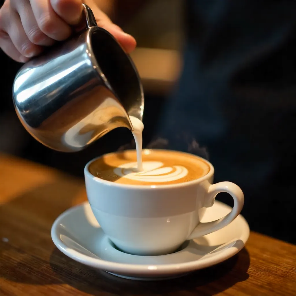Macro Pour: Barista Crafting Cappuccino