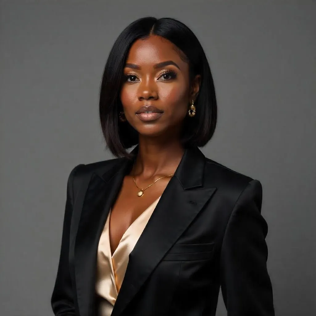 Photoreal Studio Portrait of a Stylish Black Girl