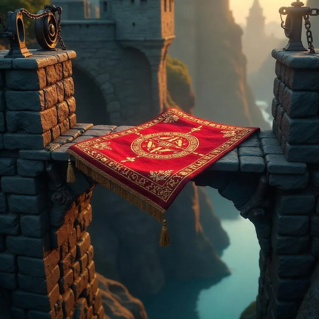 Magical Carpet in a Drawbridge – 3D Render