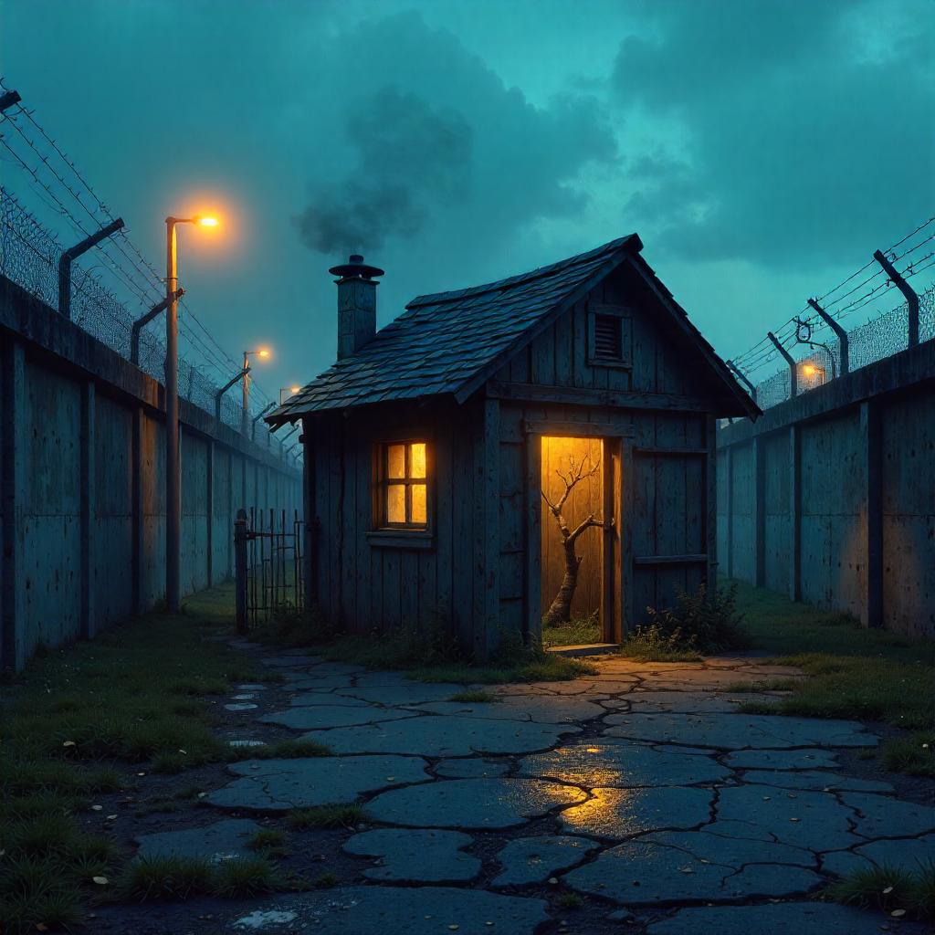 Hut in the Prison Yard – Digital Art
