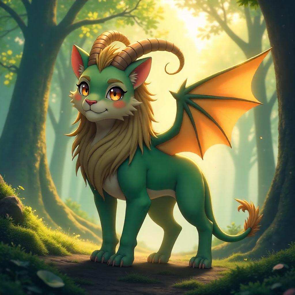 Photographic Anime Chimera in Mystic Forest