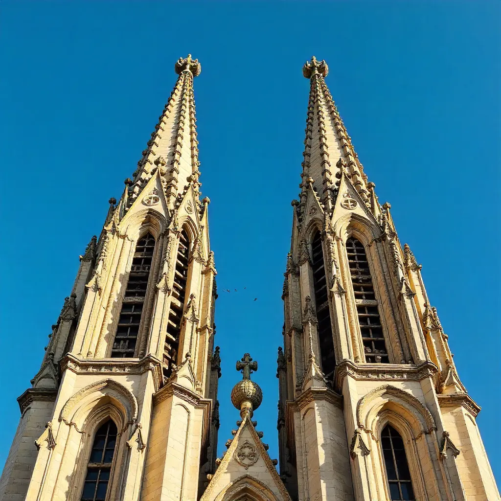 Close-Up Gothic Spires of Saint-Pierre Cathedral, Avignon