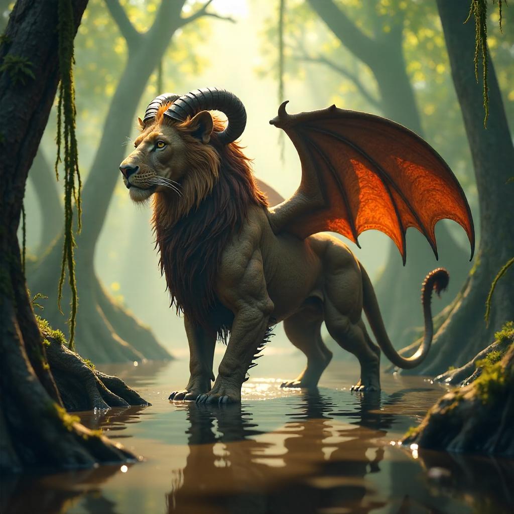 Chimera in a Mangrove Swamp - 3D Render