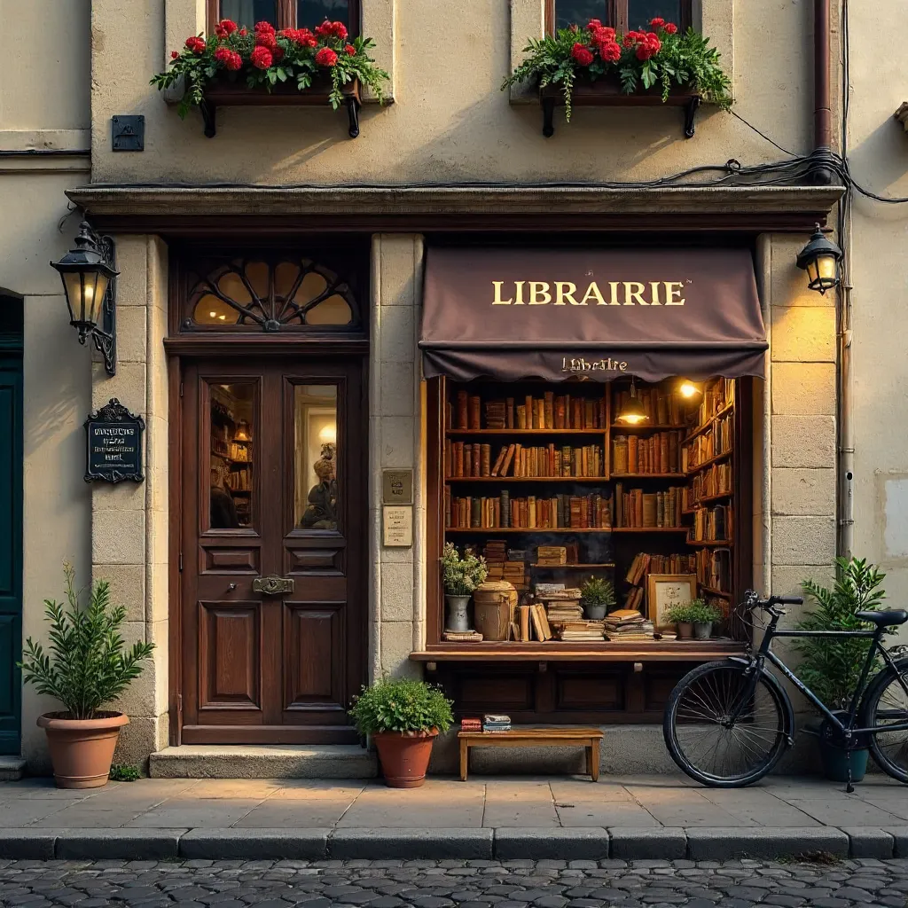 Quaint Bookshop Facade in Clisson, Vintage Charm