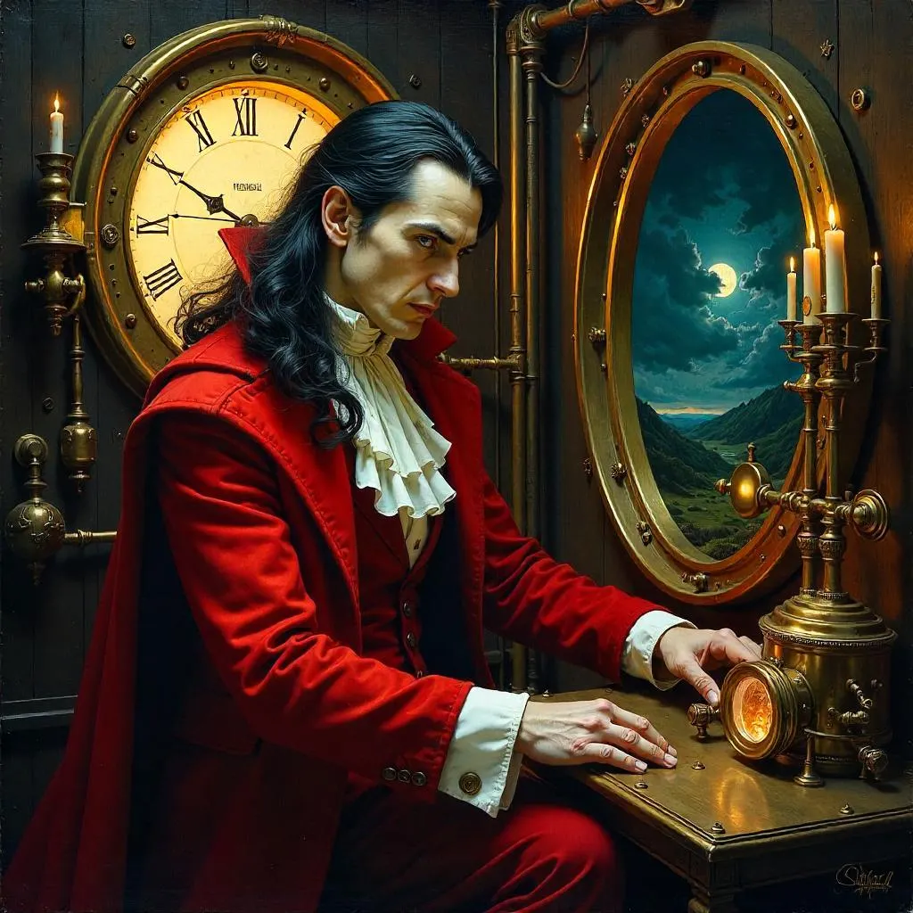 Vampire of the Time-Tide: An Oil Portrait in Brass and Moonlight