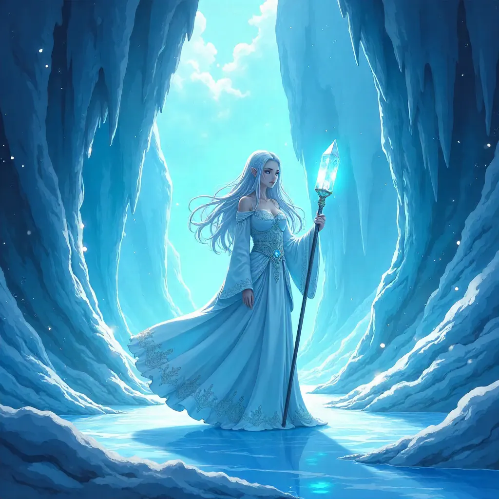 The Ice Cavern Oracle in Anime Style
