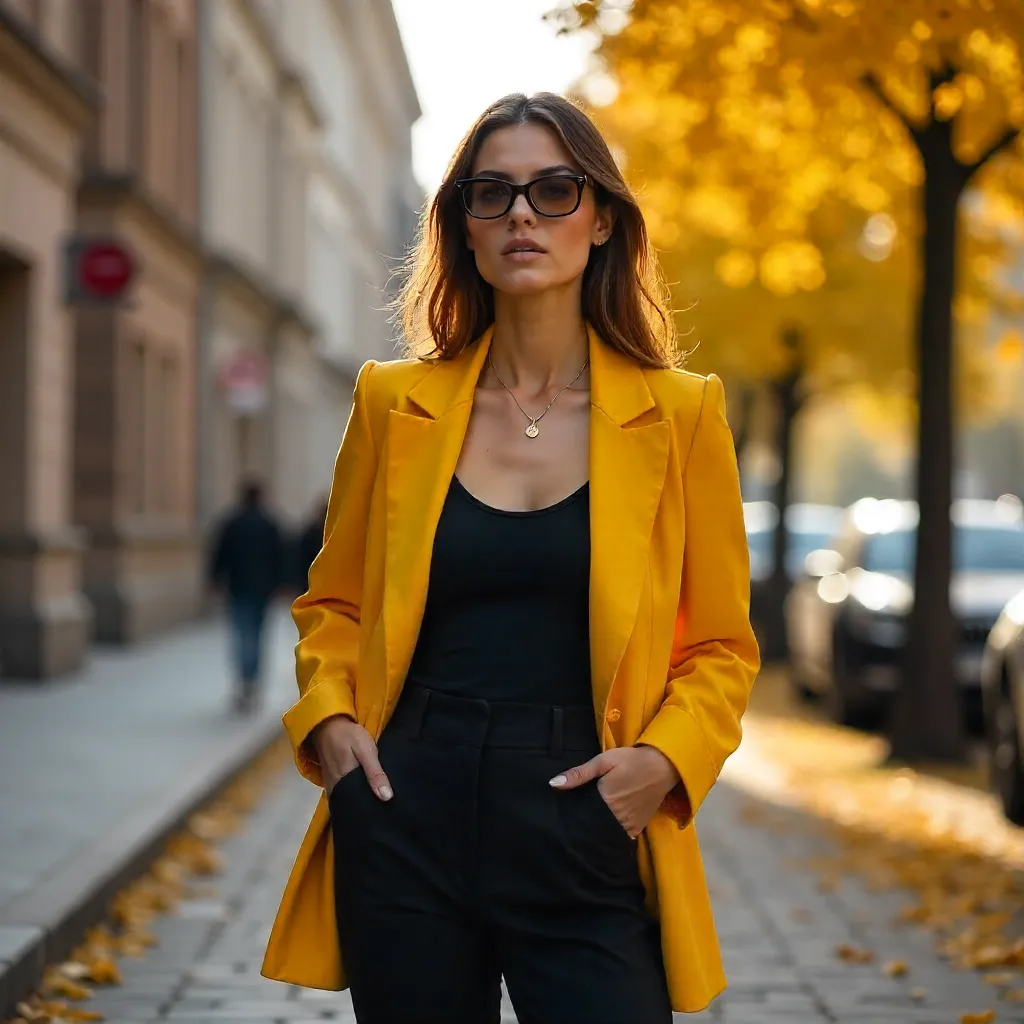 Fall Fashion in Baku: Yellow Jacket Glow