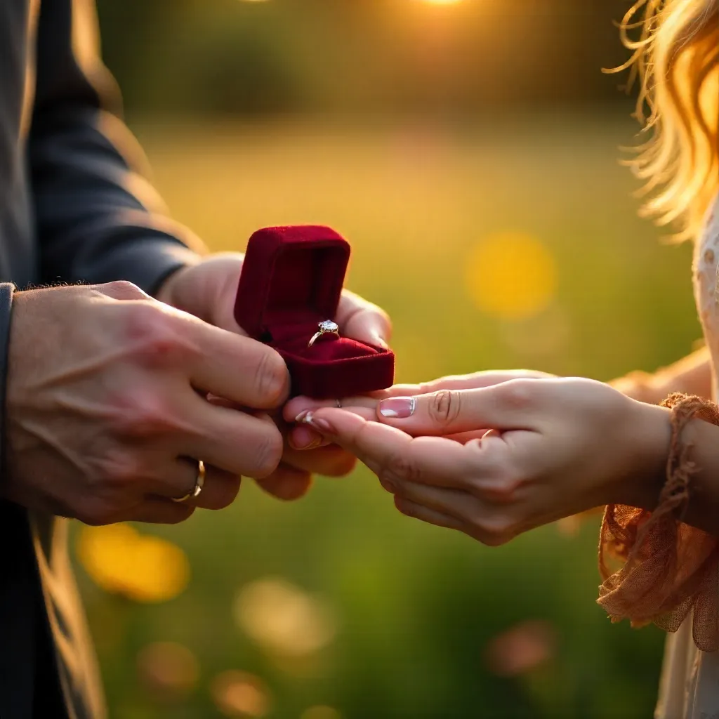Close-Up Ring Exchange in Outdoor Proposal