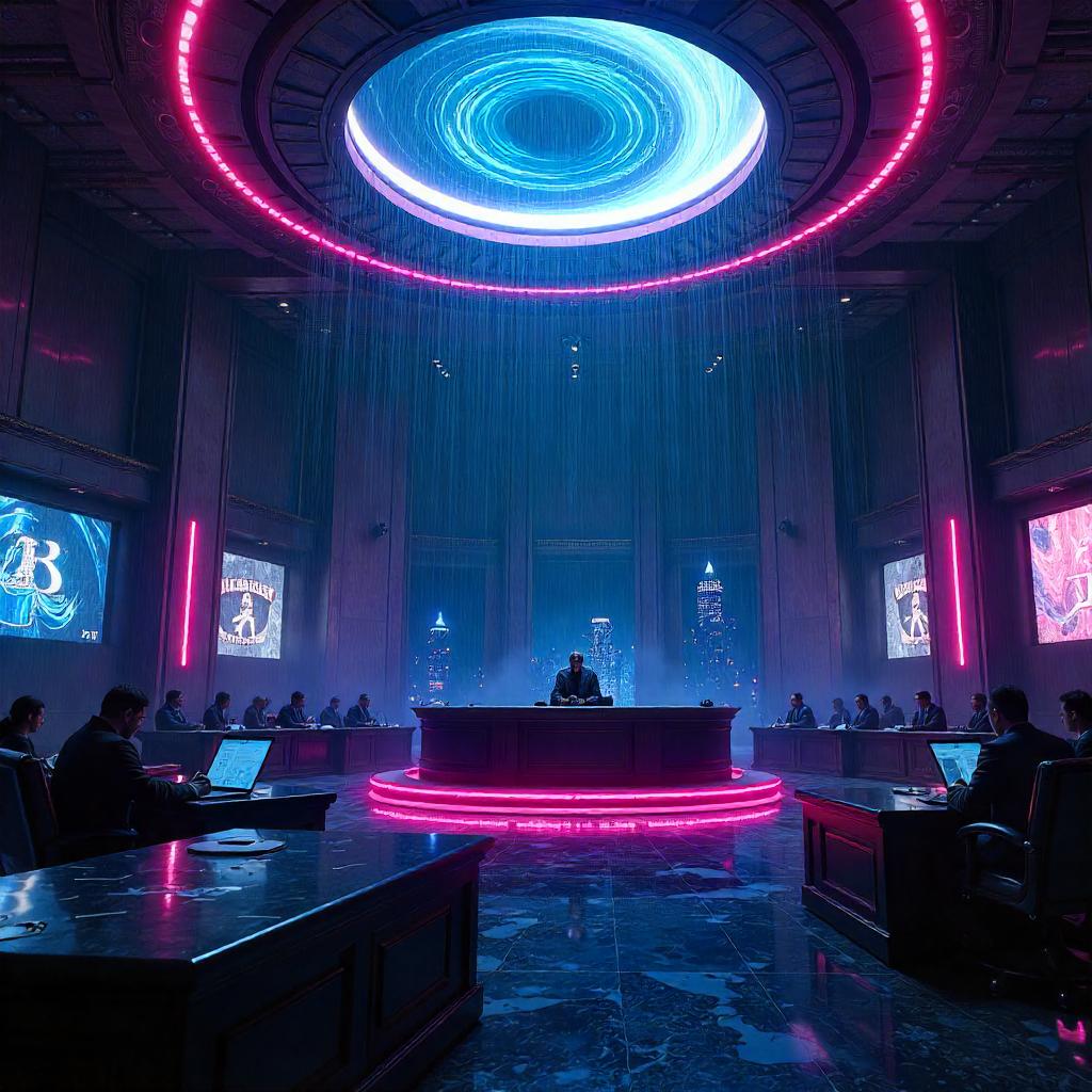 Black Hole in a Cyberpunk Courthouse