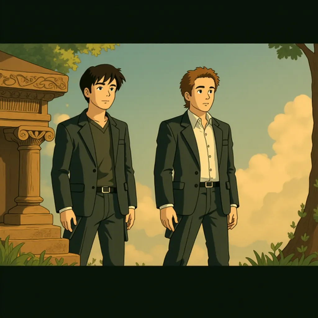 Christopher Walken and Colin Farrell in Seven Psychopaths (2012) - Anime style