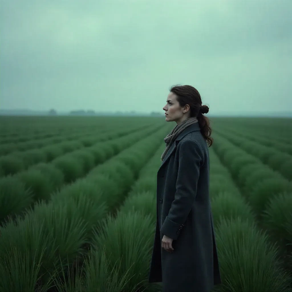 Moody Gaze in the Dark Green Field