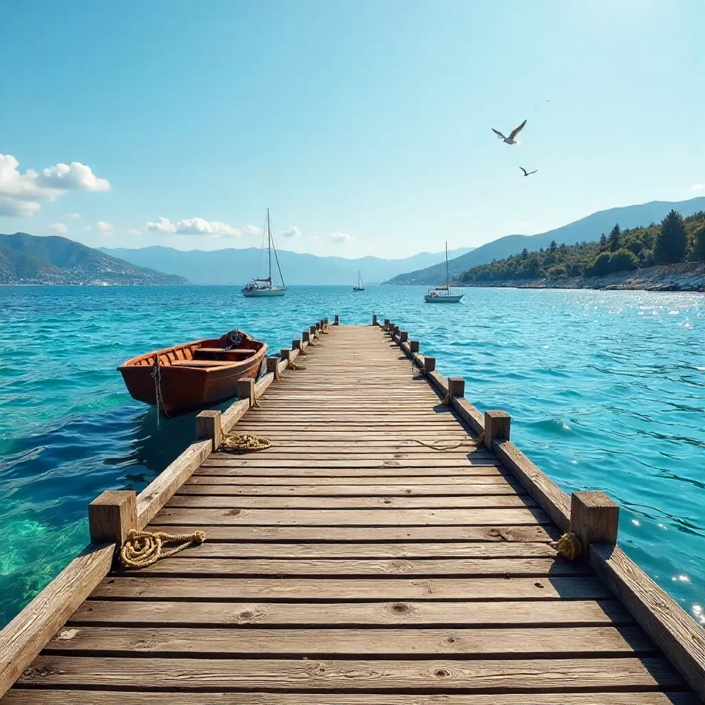 Tranquil Muğla Pier Over Azure Aegean