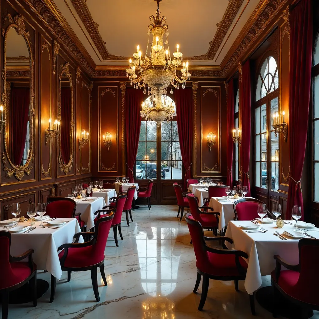Luxurious Dining Room in a Vonnas French Restaurant