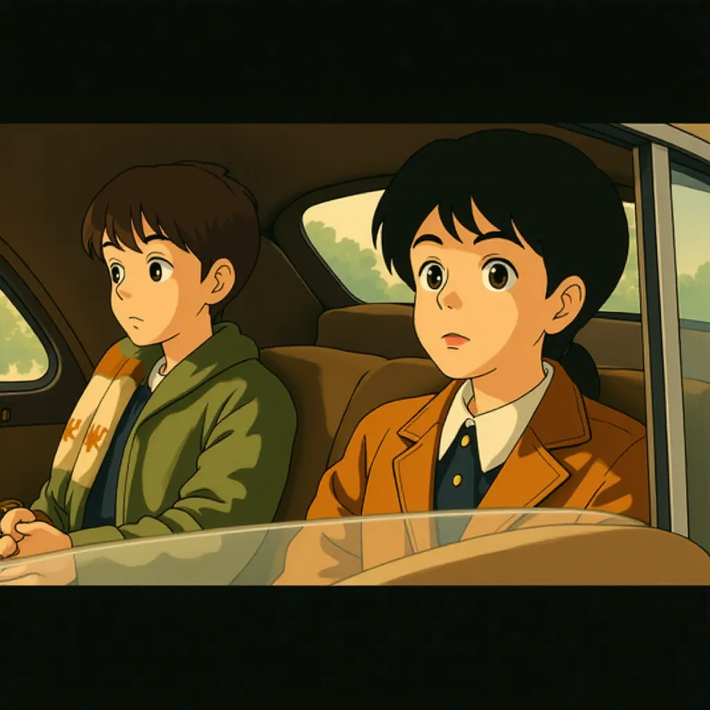 Felicity Jones and Raffey Cassidy in The Brutalist (2024) - Anime style