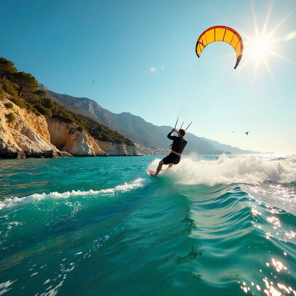 Kitesurf Thrill Over Antalya's Turquoise Waters