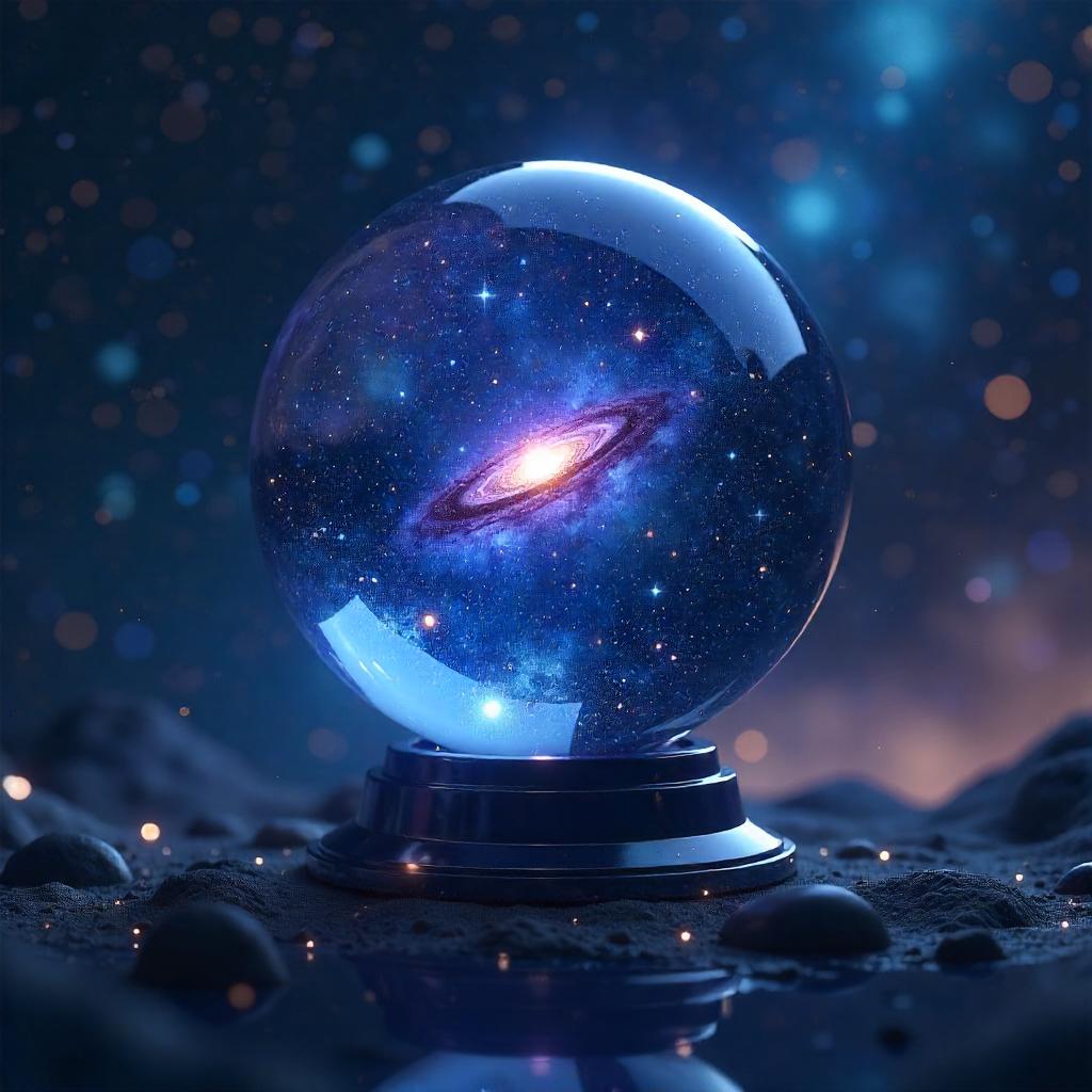 Crystal Ball Among the Stars: 3D Render