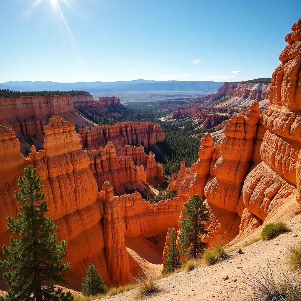Vibrant Hoodoo Vista at Bryce Canyon in Daylight