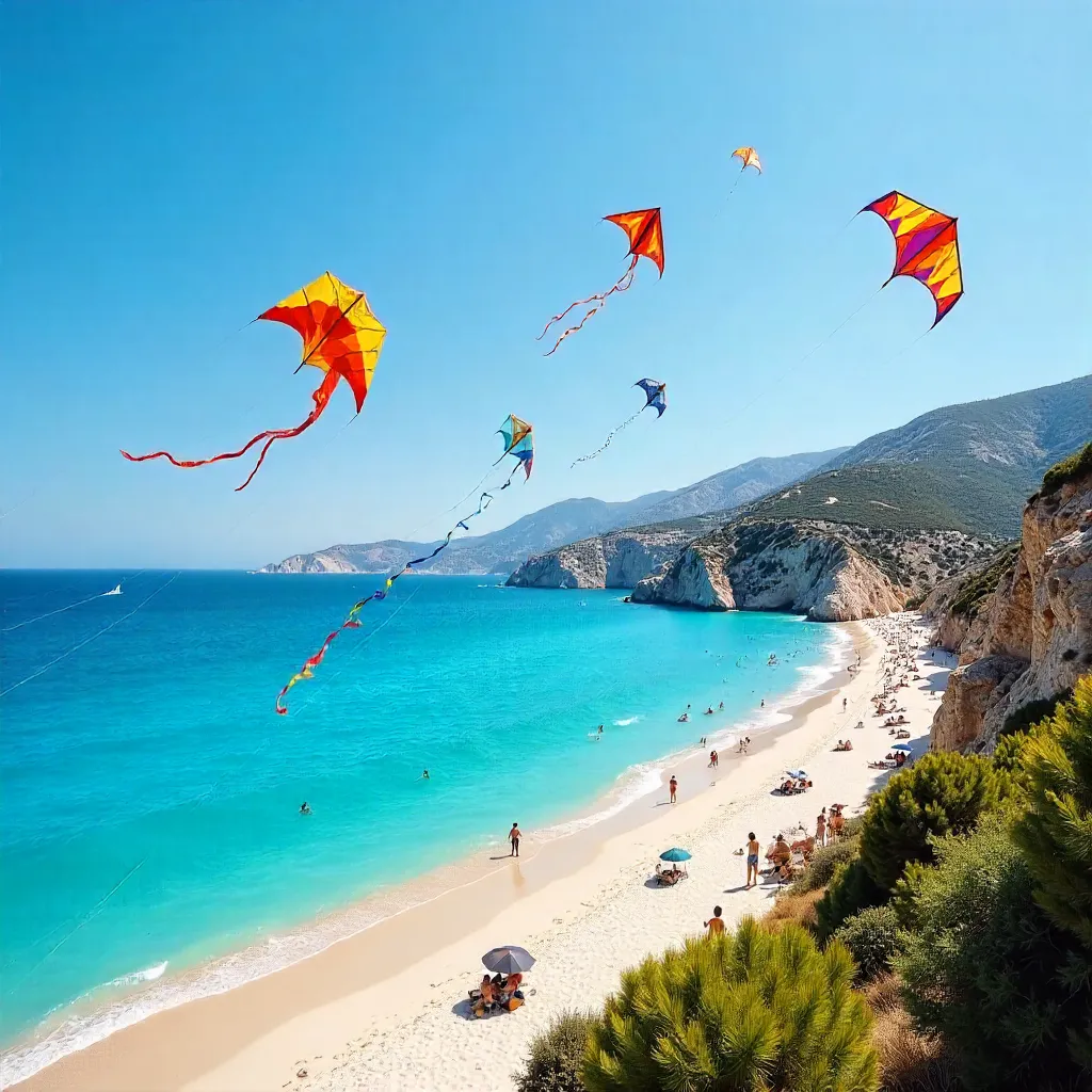 Vibrant Kites Over Sardinia's Clear Sky