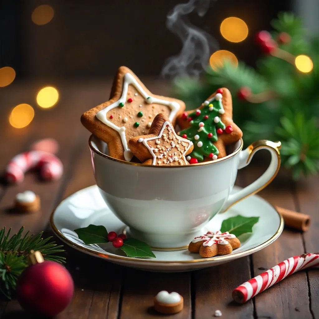 Festive Gingerbread in a Dainty Teacup