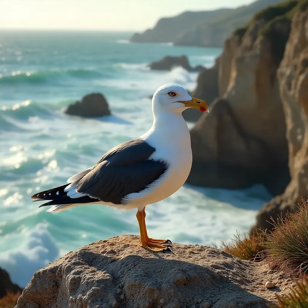 Lesser Black-backed Gull on a Spanish Atlantic Cliff
