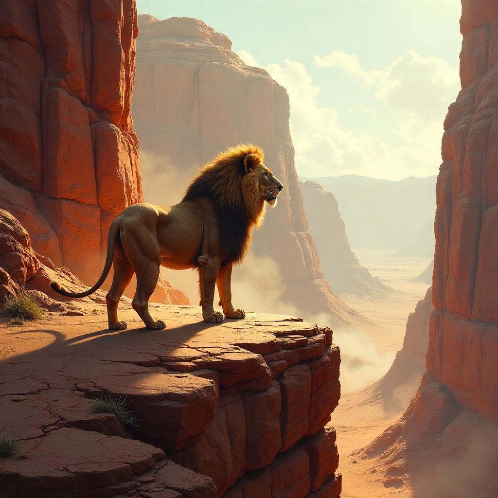 Desert Canyon Lion: Concept Art Vision
