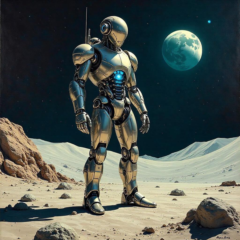 Moonlit Oil Painting: An AI Construct