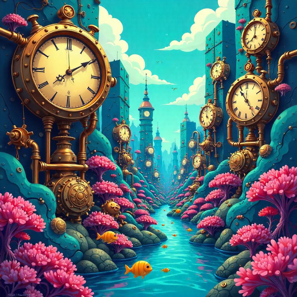 Coral Reef in a Clockwork City: Cartoon Brilliance