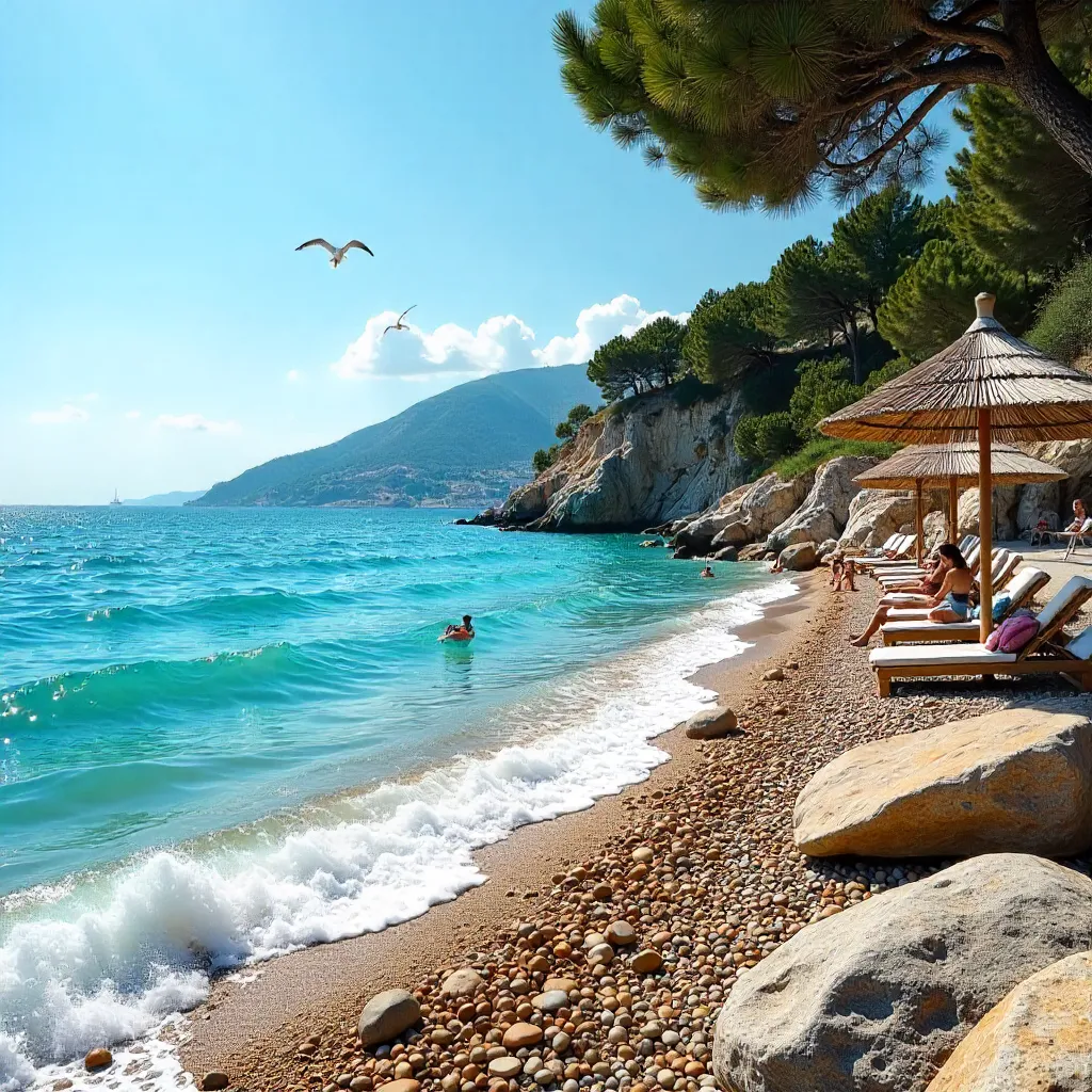 Rocky Antalya Beach: Clear Blue Waters and Summer Relaxation