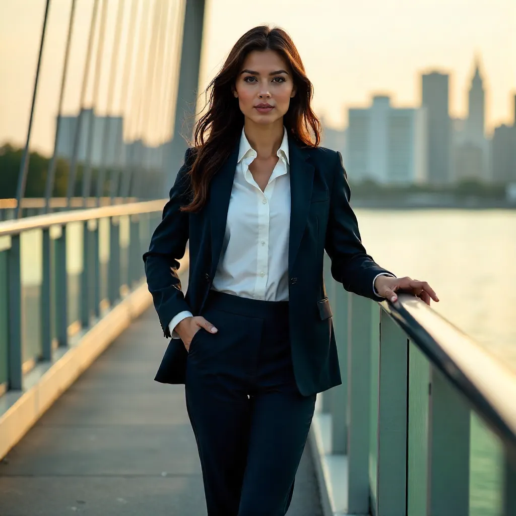 Urban Elegance on a Modern Bridge