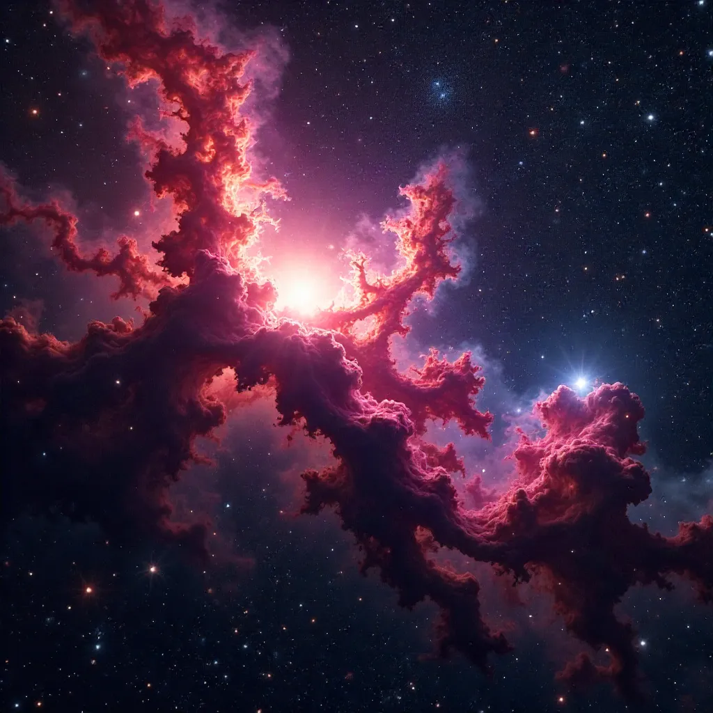Deep Space View: Tarantula Nebula's Intricate Star Clusters