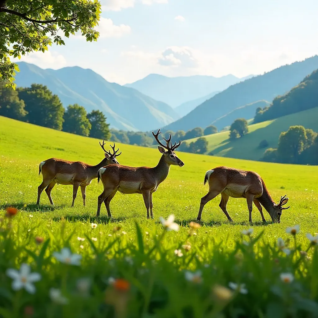 Serene Fallow Deer in a Slovenian Meadow