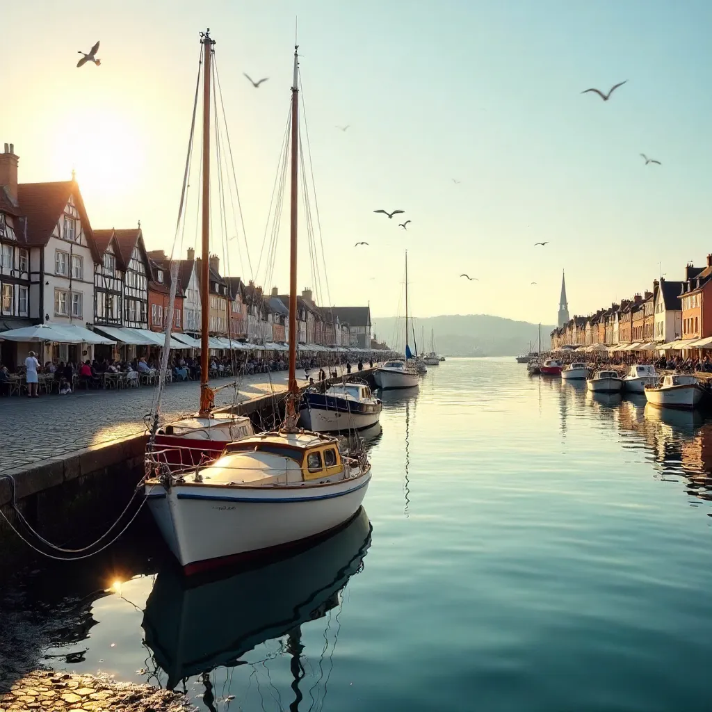 Honfleur Marina in Normandy — Boats and Historic Architecture