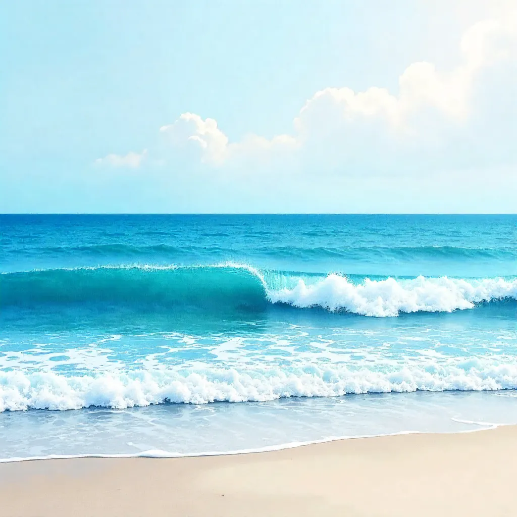 Blue Ocean Waves: Gentle Rolling Serenity
