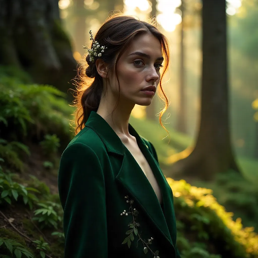 Moody Forest Couture: Portrait of Modern Natural Beauty