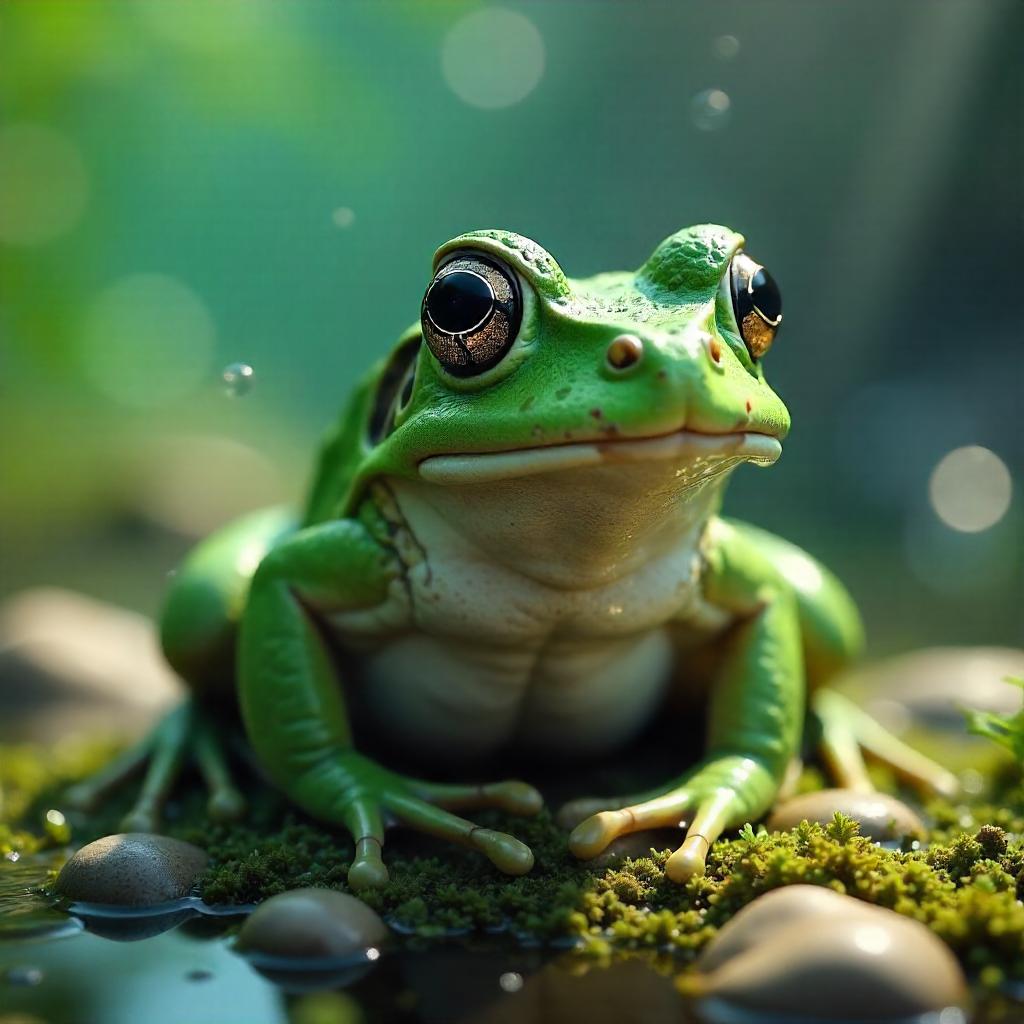 Hyper-Realistic 3D Underwater Frog Render
