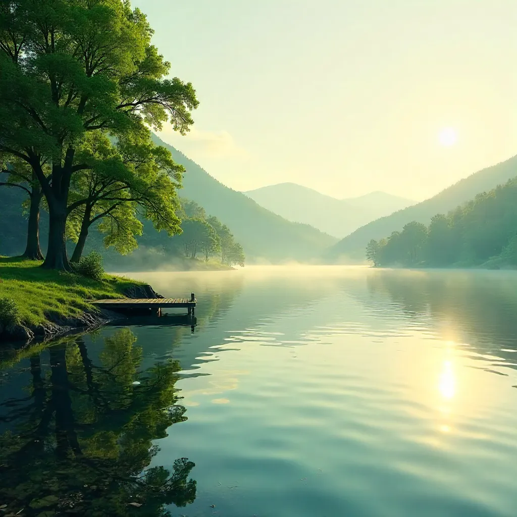 Emerald Reflections at Tranquil Lakeside