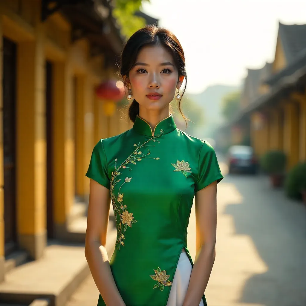 Portrait of a Woman in an Ao Dai in Hanoi