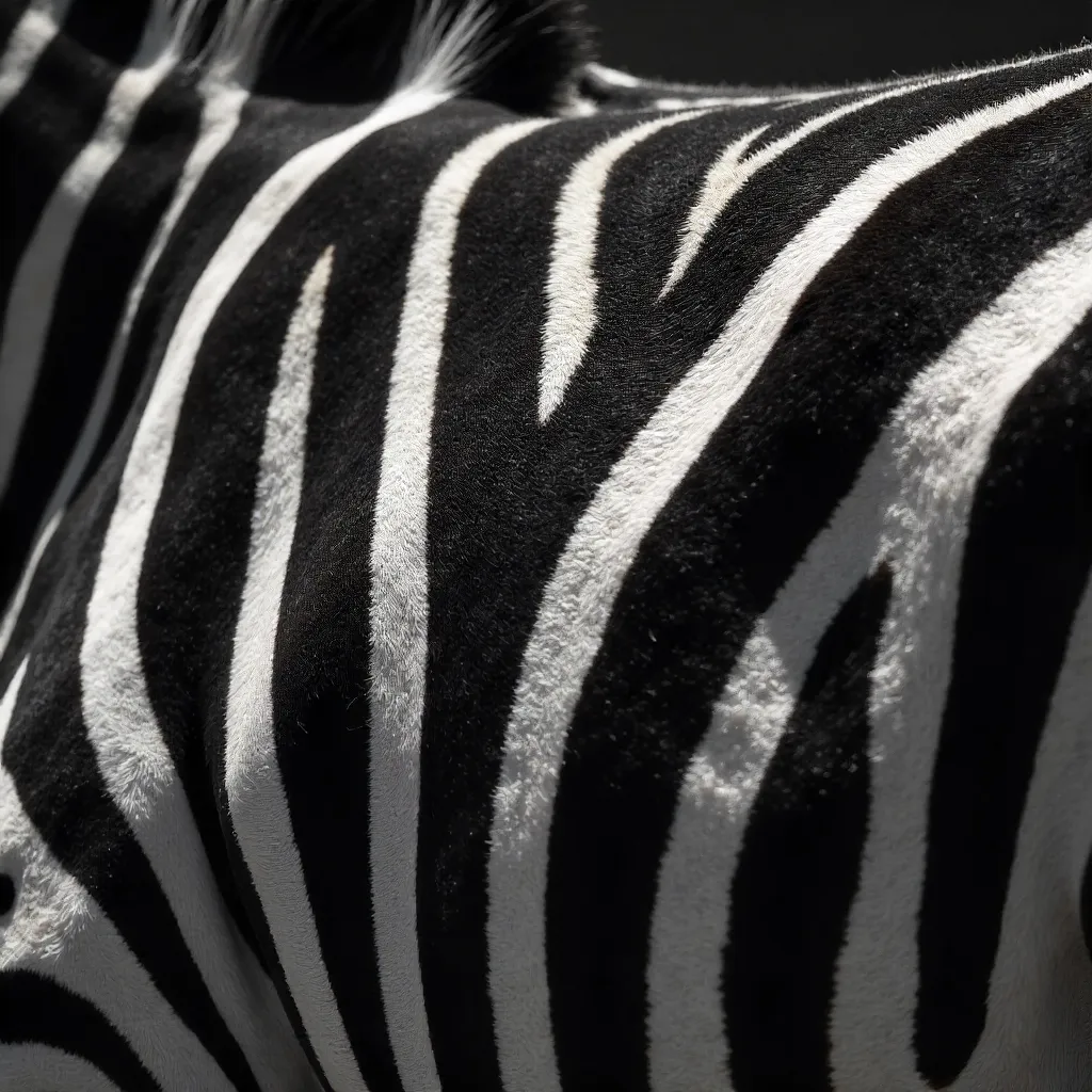 Hyper-Detailed Zebra Stripe Macro Close-Up