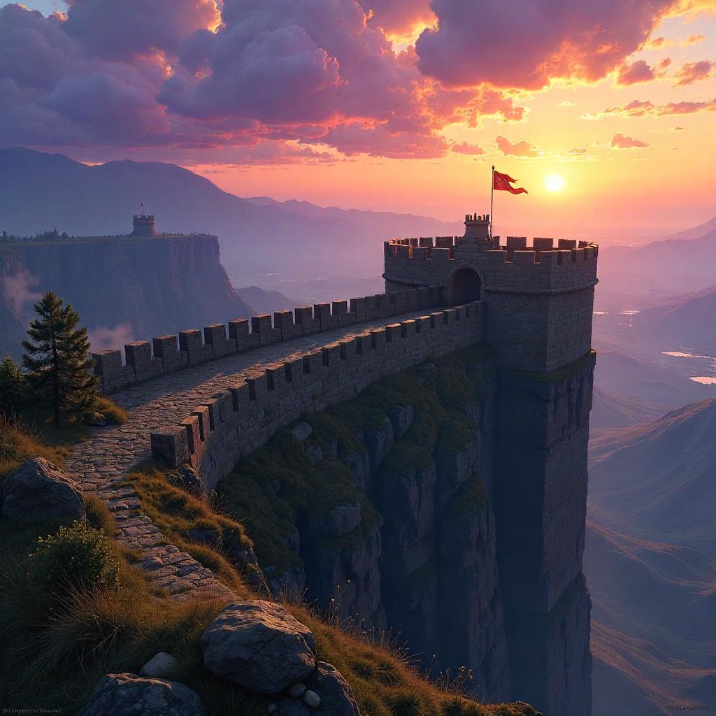 Plateau Castle Battlements in Dawnlight